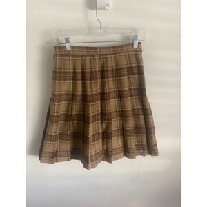 Bridgewater Classics Vintage Petite Plaid Wool Blend Pleated Skirt Size 6P